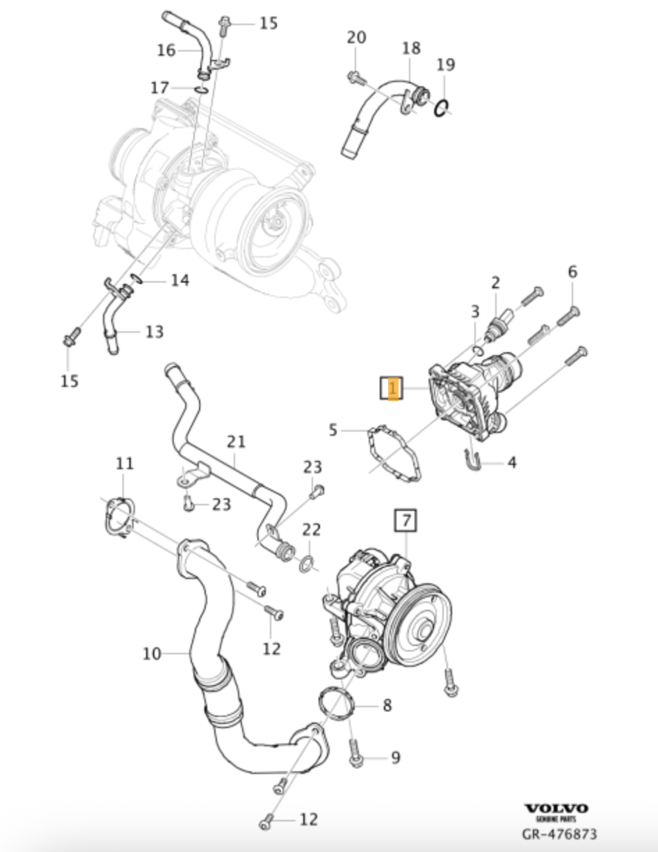 Volvo 32263962 - Thermostat, coolant OE: 32263962