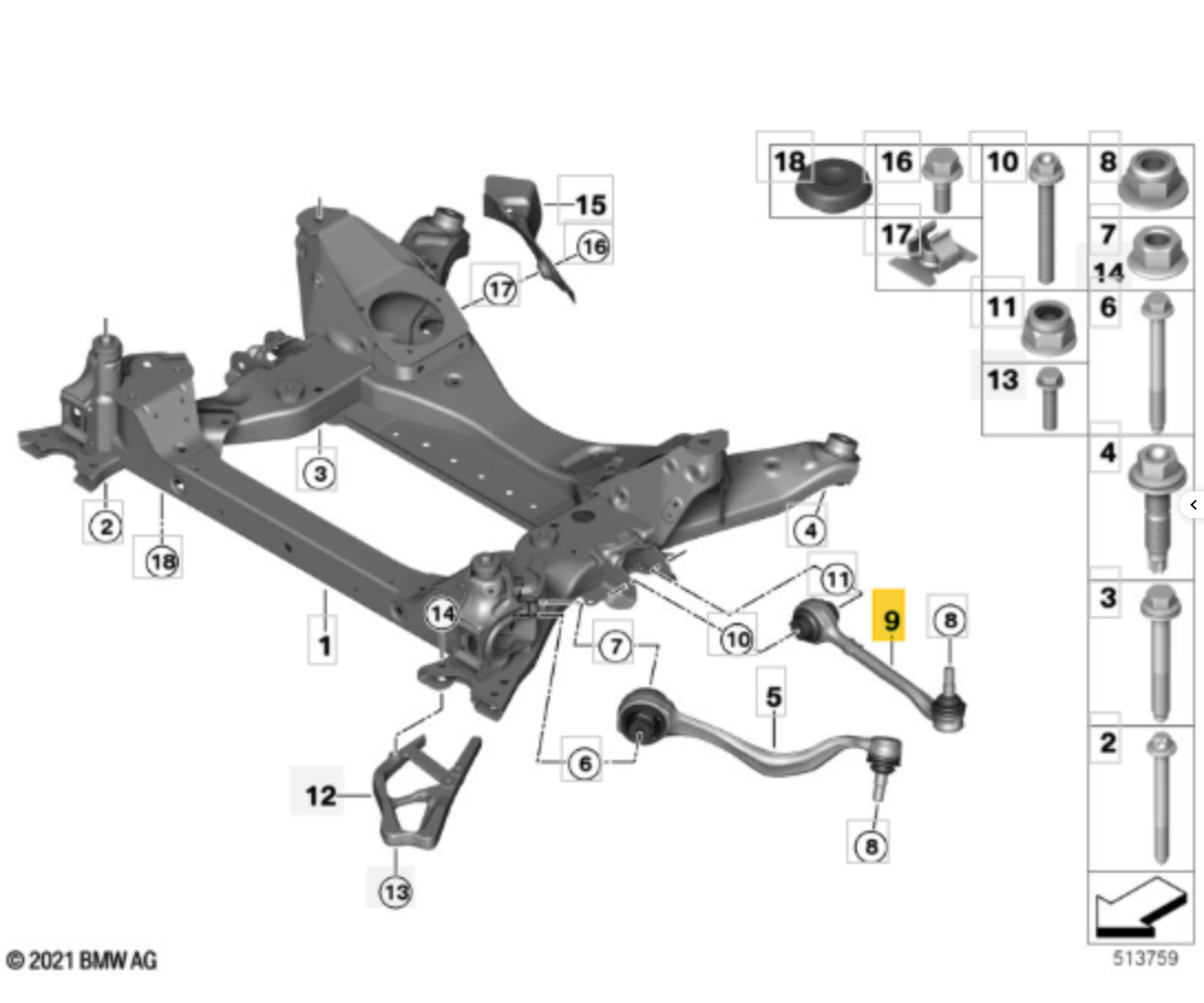 BMW TC4486 - Track Control Arm RH OE: 33308865616
