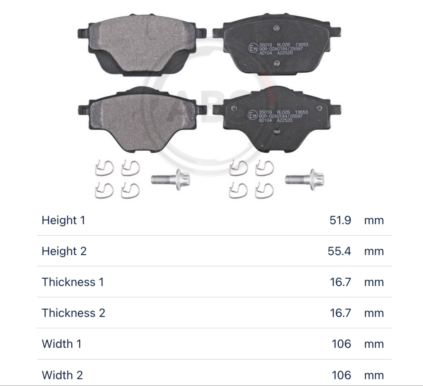 PSA Peugeot 35019 - Brake Pad Set, disc brake, rear OE: 1609000980