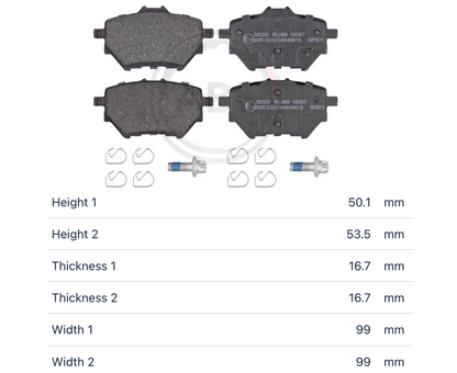 PSA Peugeot 35020 - Brake Pad Set, disc brake, rear OE: 1609000680