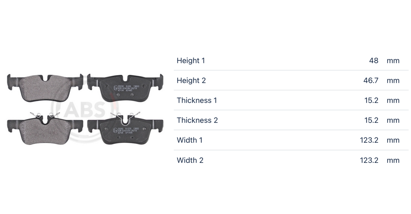 BMW MINI 35030 - Brake Pad Set, disc brake, rear OE: 34201543683