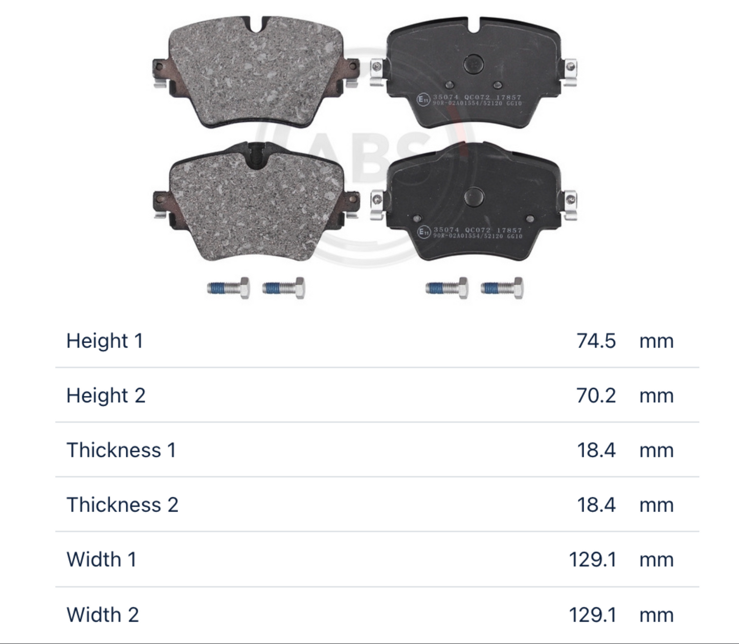 BMW 35074 - Brake Pad Set, disc brake, front OE: 34116890553