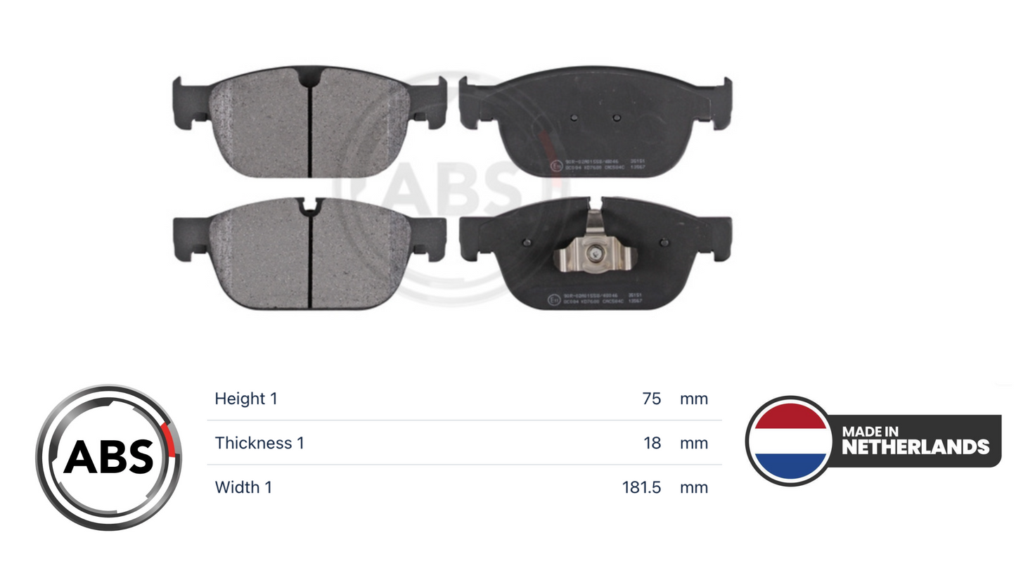 Volvo 35151 - Brake Pad Set, disc brake, front OE: 32438067  32438068 31499905  32373126