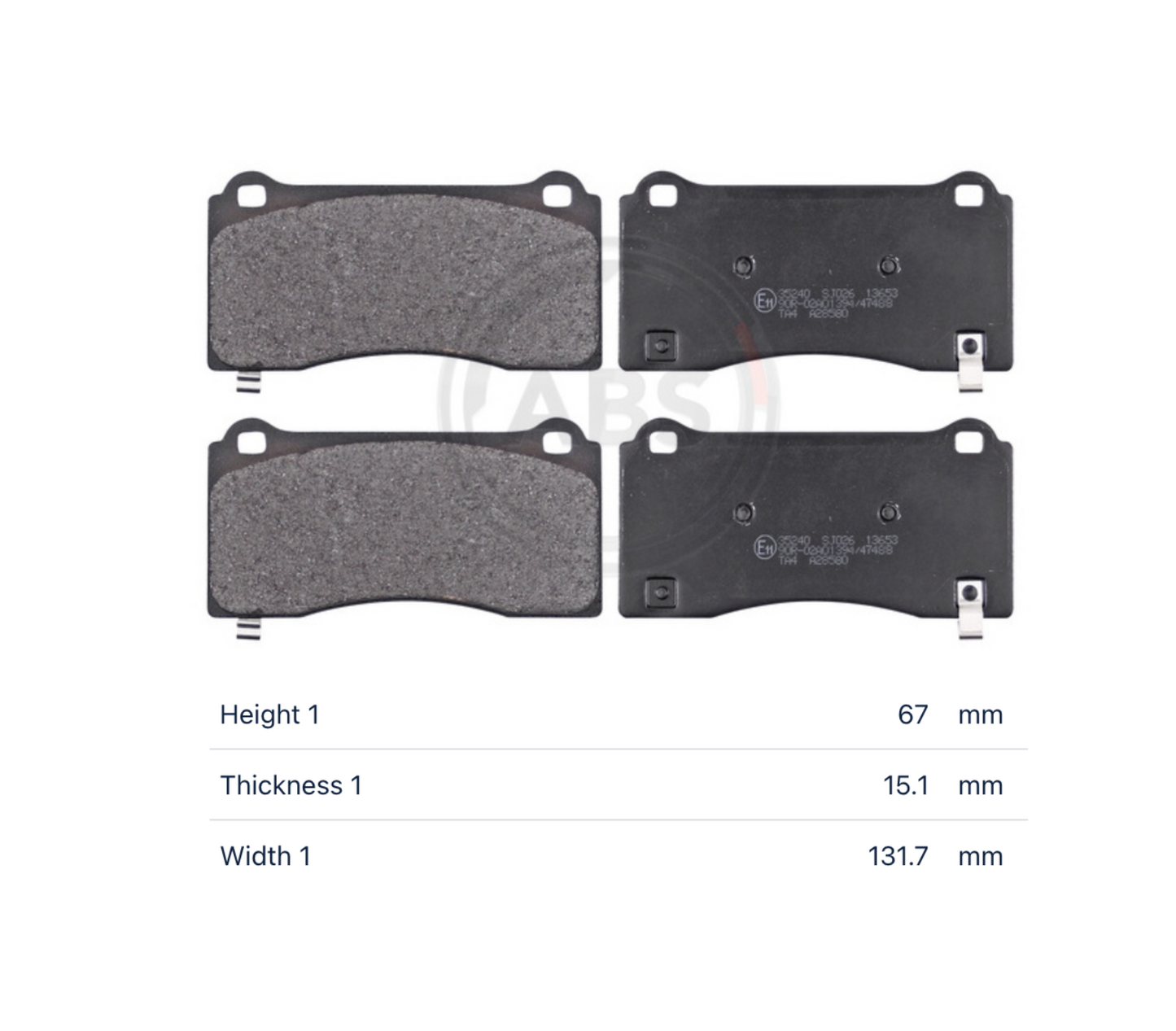 Tesla 35240 - Brake Pad Set, disc brake, front OE: 8008240-00-B
