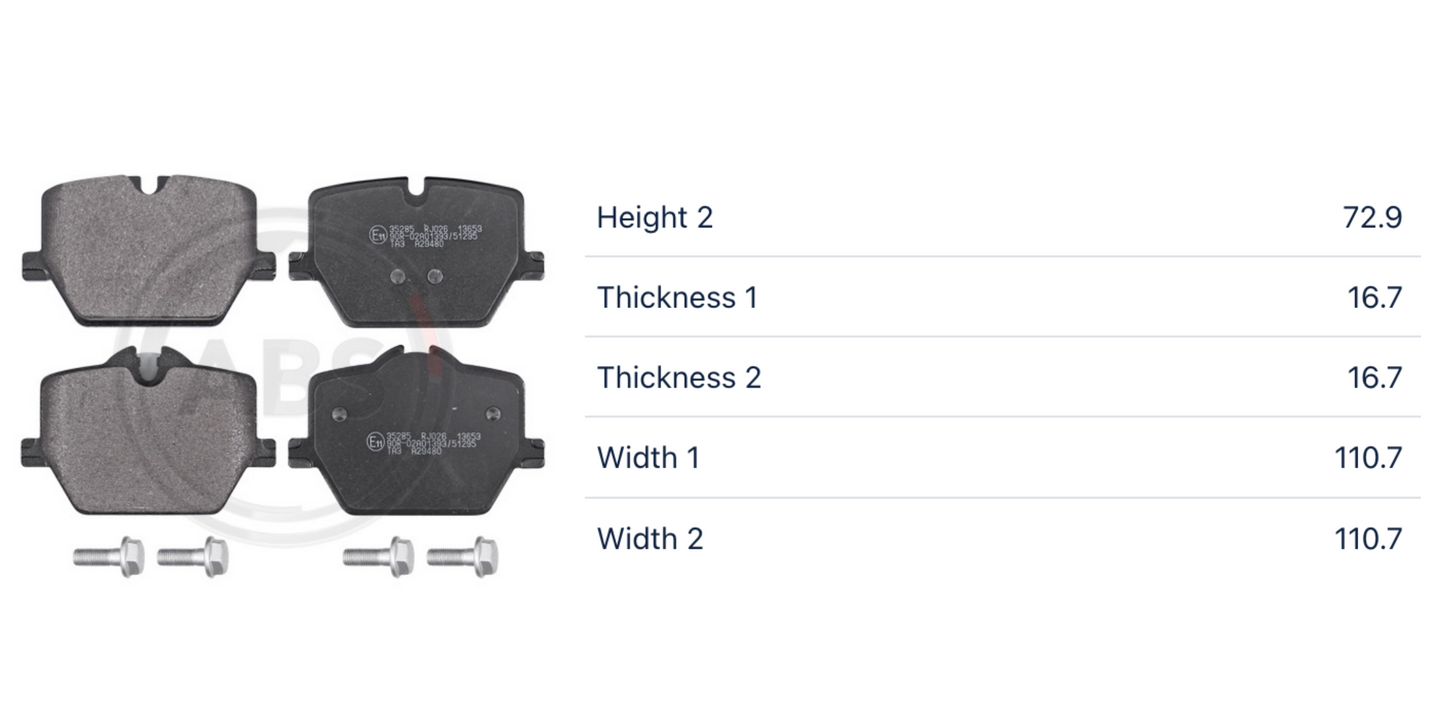 BMW 35285 - Brake Pad Set, disc brake, rear OE: 34206888835