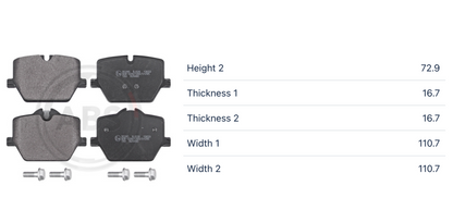 BMW 35285 - Brake Pad Set, disc brake, rear OE: 34206888835