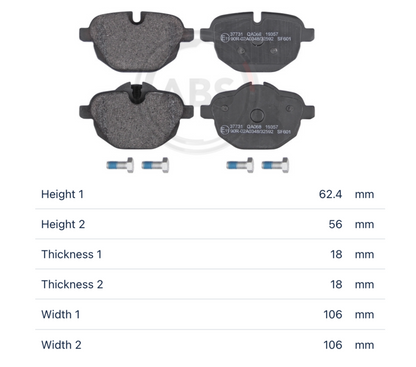 BMW 37731 - Brake Pad Set, disc brake, rear OE: 34216892641  34216796741