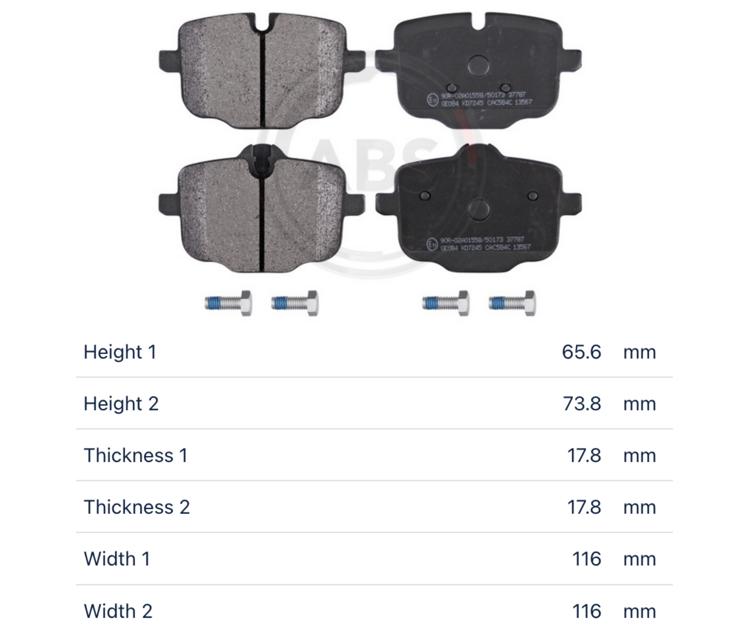 BMW 37787 - Brake Pad Set, disc brake, rear OE: 34216890353  34216896975