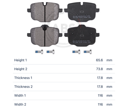 BMW 37787 - Brake Pad Set, disc brake, rear OE: 34216890353  34216896975