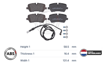 Land Rover 37981 - Brake Pad Set, disc brake, rear OE: LR162042   LR079910