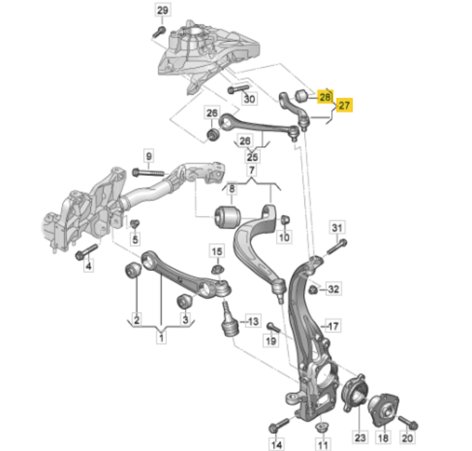 VAG Audi Volkswagen 7476649 Track Control Arm LH OE: 4M0 407 509 B/G   8B3 407 509 A