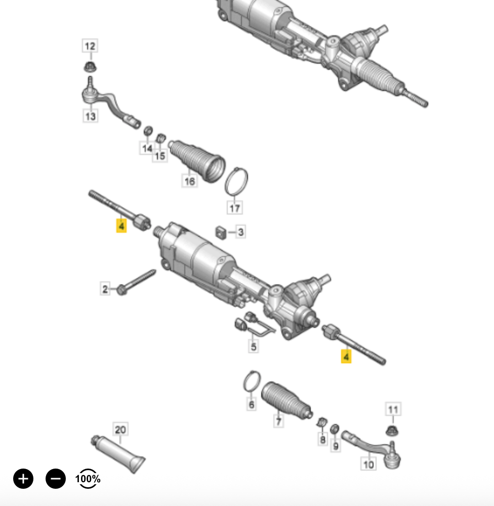 VAG Audi Volkswagen TA2873 Tie Rod Axle Joint LH/RH OE: 4M0 423 810 C