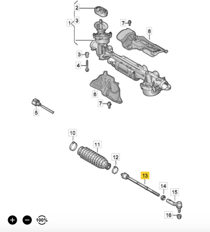VAG Volkswagen TA3648 Tie Rod Axle Joint OE: 5WA 423 810 C