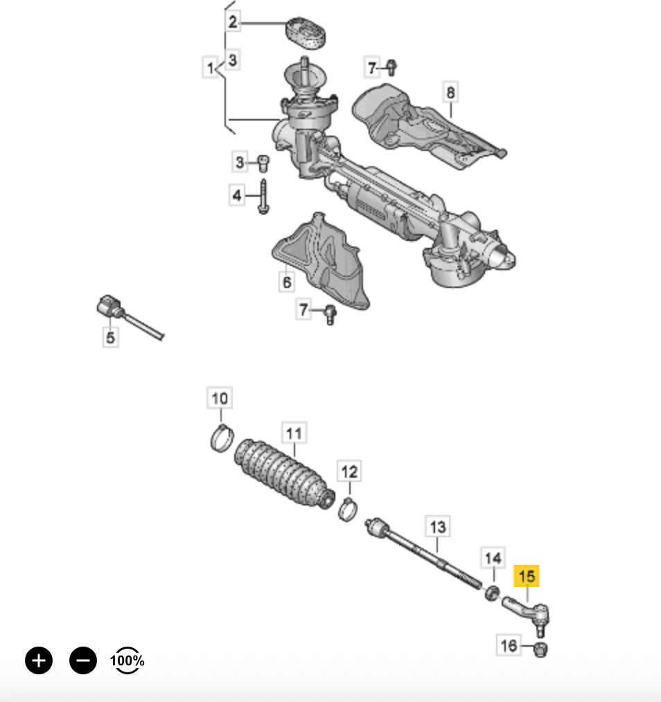 VAG Volkswagen 230619 Tie Rod End LH OE: 5WA 423 811 D