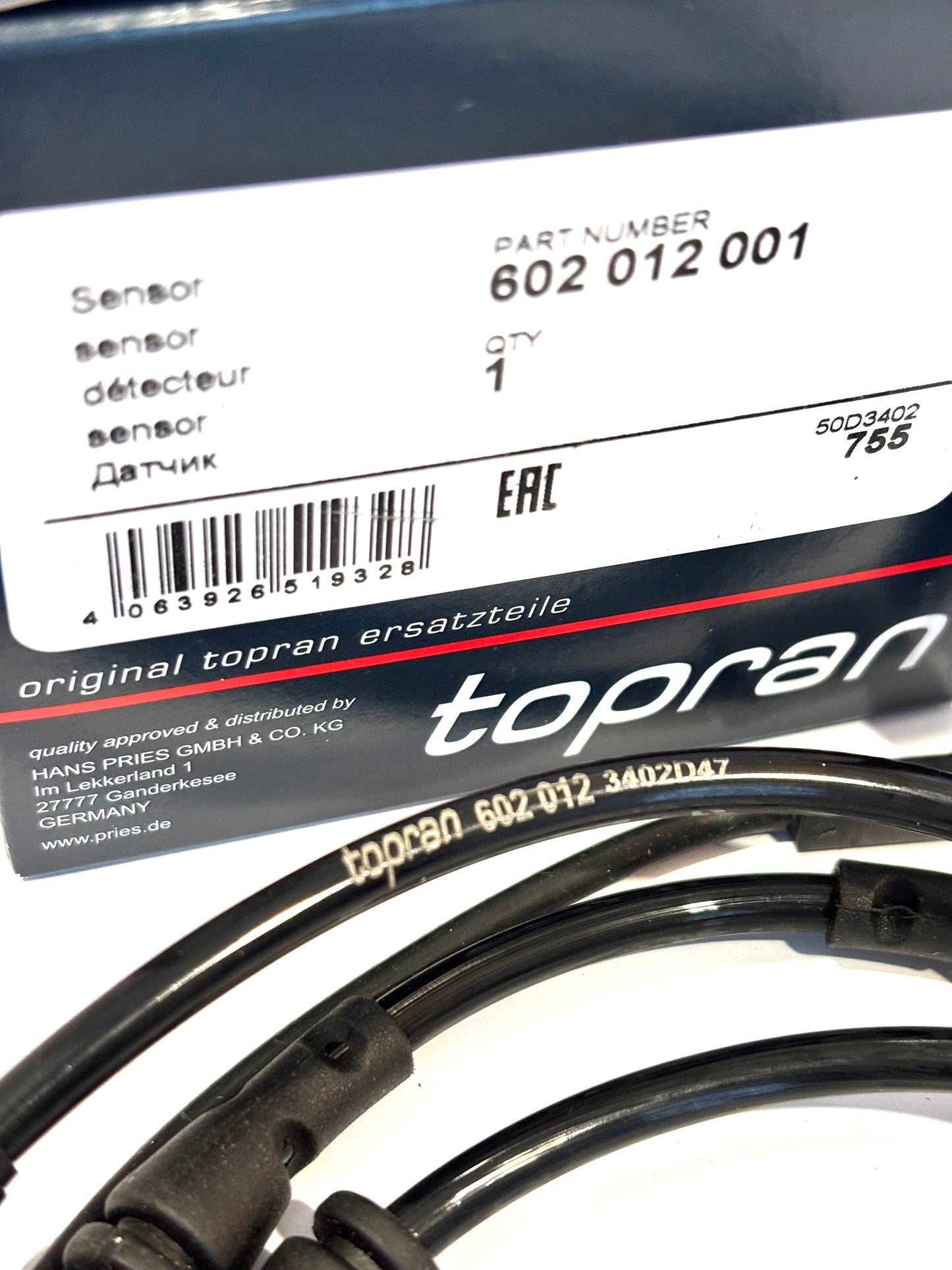 Land Rover 602 012 - Sensor, brake pad wear, front OE: LR098988