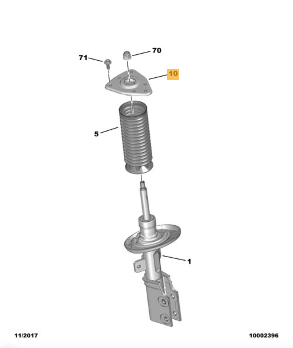 PSA Peugeot VKDA 35338 Repair Kit, suspension strut OE: 9810246380   9802913980