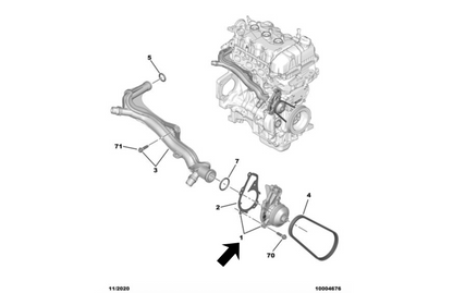 PSA Peugeot 7.07152.28.0 - Water Pump OE: 9803442480