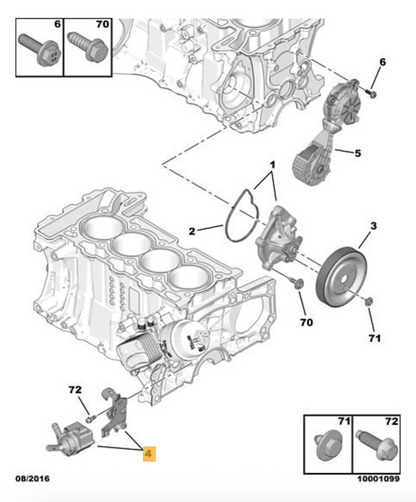 PSA Peugeot CPZ-CT-002 - Auxiliary Water Pump OE: 9807989580  1201N1  1201H9