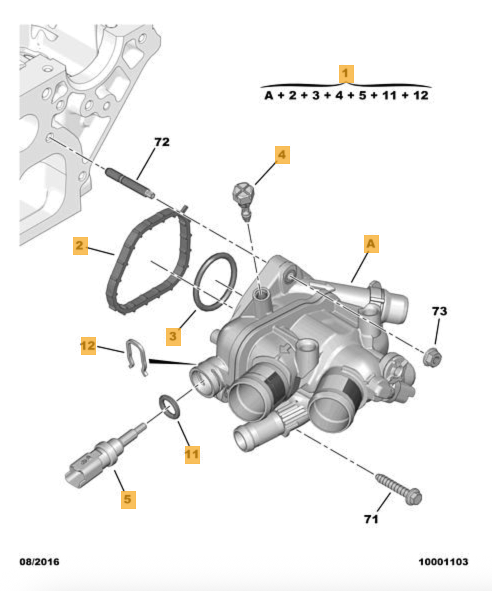 PSA Peugeot 98 086 471 80 - Thermostat, coolant OE: 9808647180