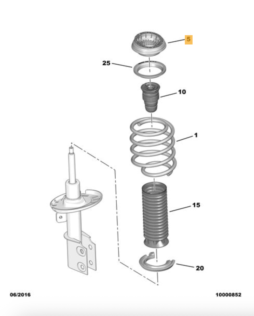 PSA Peugeot VKDA 35338 Repair Kit, suspension strut OE: 9810246380   9802913980