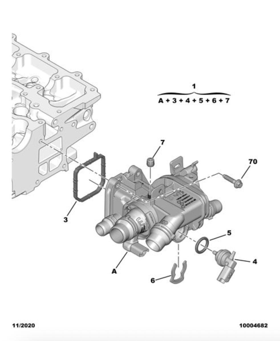 PSA Peugeot TE2119.97J  - Thermostat, coolant OE: 9812131480