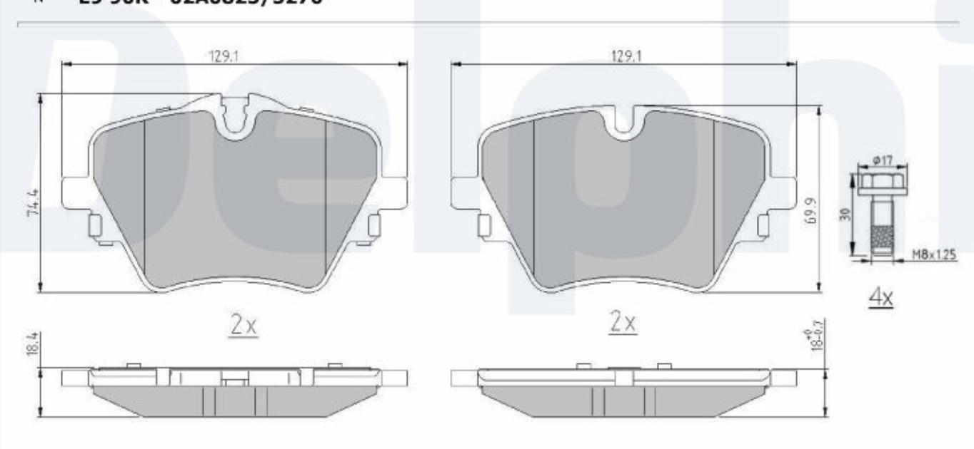 BMW MINI LP3883 - Brake Pad Set, disc brake, front OE: 34108837151