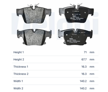 BMW LP3924 - Brake Pad Set, disc brake, rear OE: 34208842965