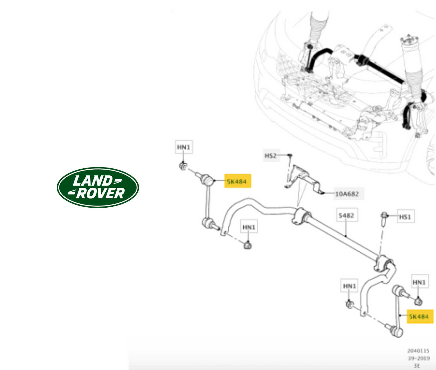 Land Rover TC3041 Rod/Strut, stabilizer OE: LR035489