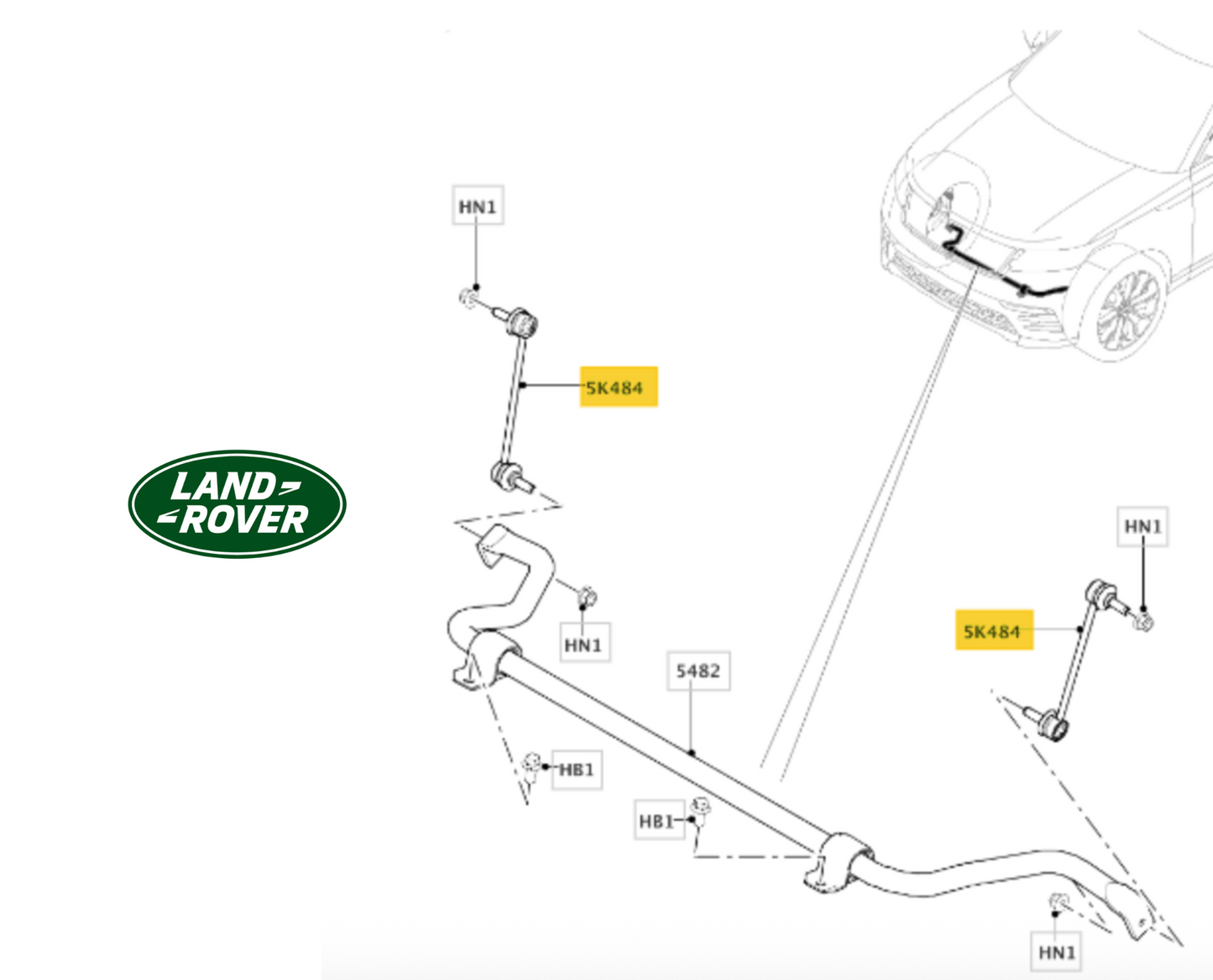 Jaguar Land Rover TC6960 Rod/Strut, stabilizer OE: LR090522  T4A8238