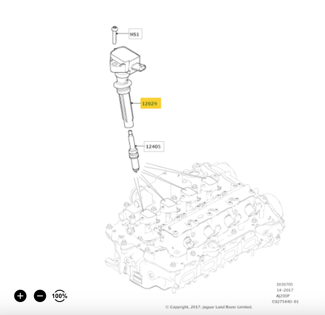 Land Rover 10922 Ignition Coil OE: LR091616