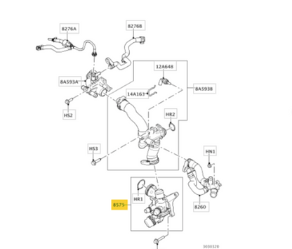 Land Rover LR125484 - Thermostat, coolant OE: LR125484