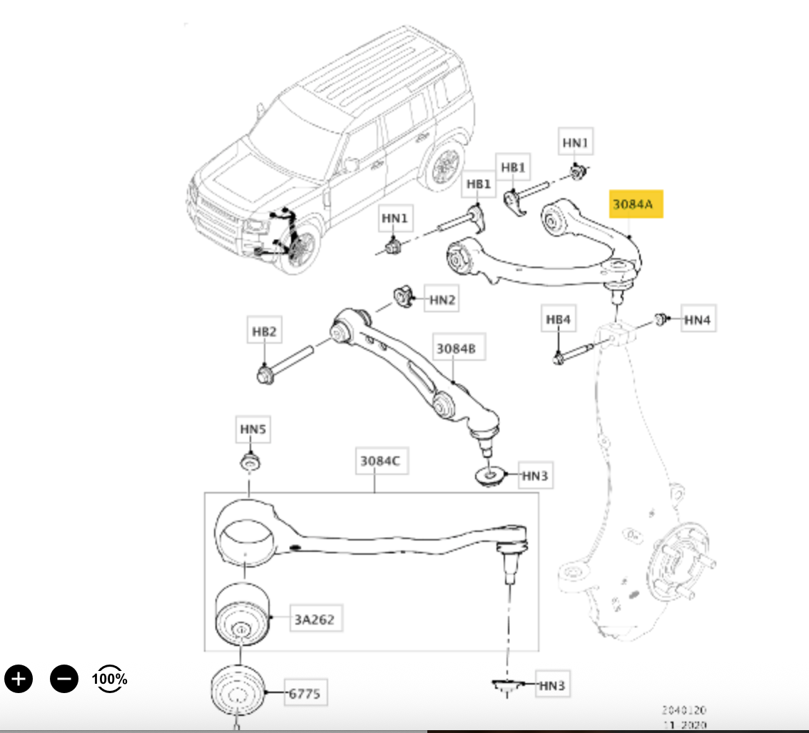 Land Rover TC9409 Track Control Arm LH OE: LR130399