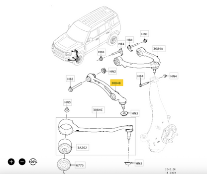 Land Rover TC8874 Track Control Arm LH OE: LR175796