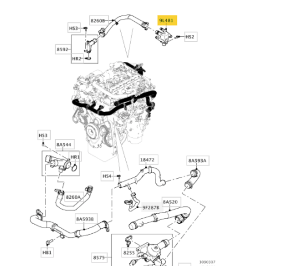 Land Rover LR181892 - Separator Coolant, degas OE: LR181892  LR093489