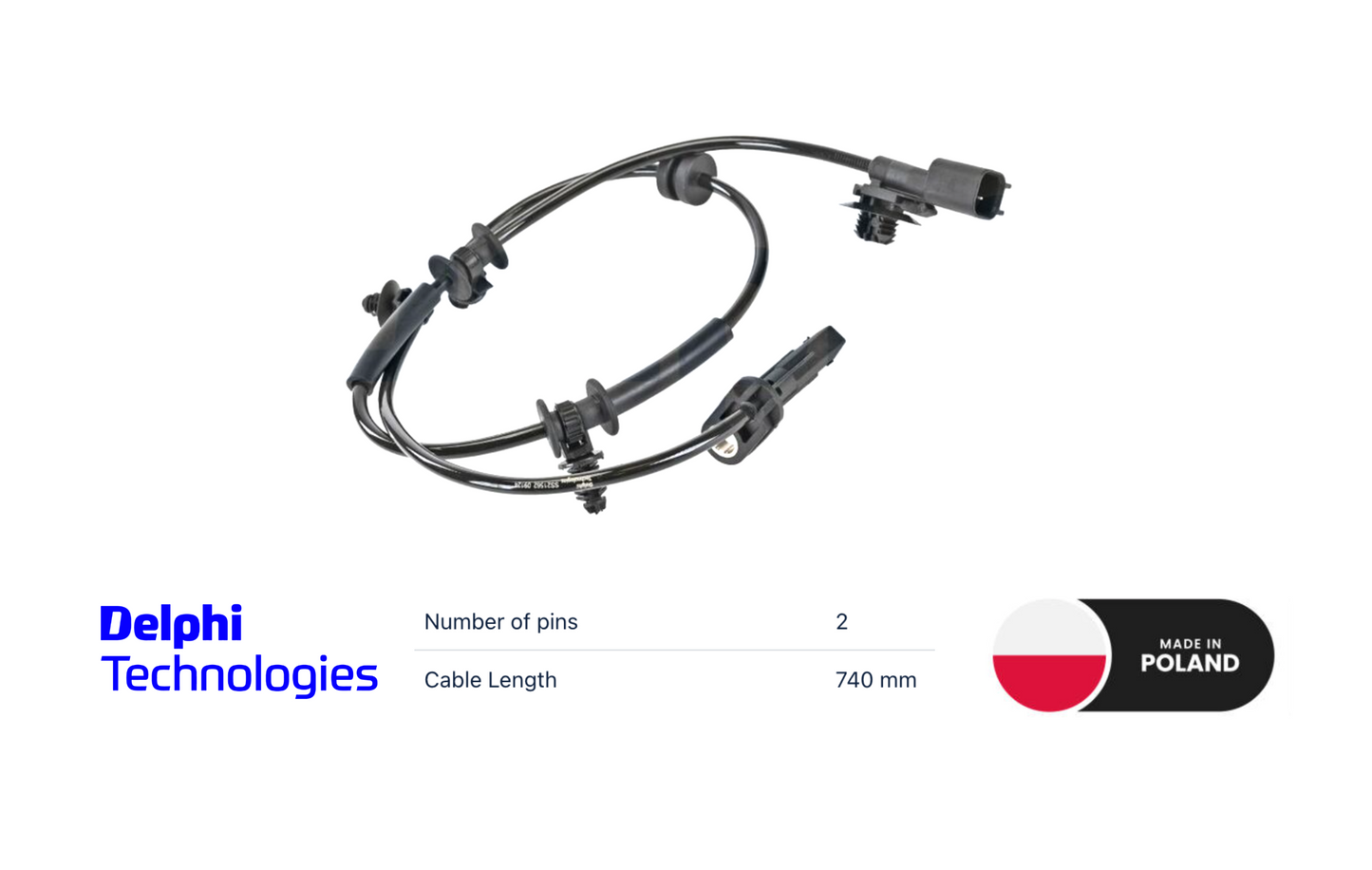 Tesla SS21562-12B1 - Sensor, wheel speed, front OE: 1044761-00-F