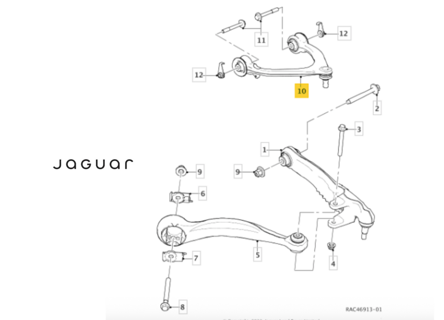 Jaguar Land Rover TC4614 Track Control Arm LH OE: LR141993  T4A41755
