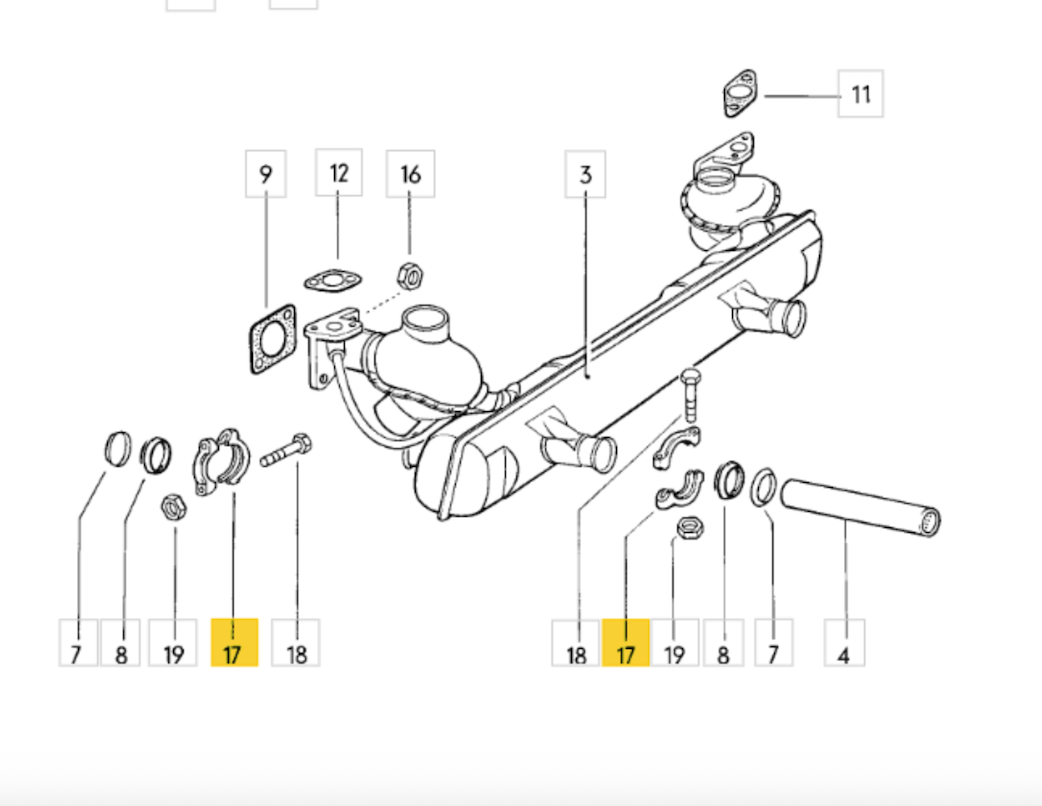 VW Beetle 1121700810 Mounting Kit, exhaust OE: VW-35200
