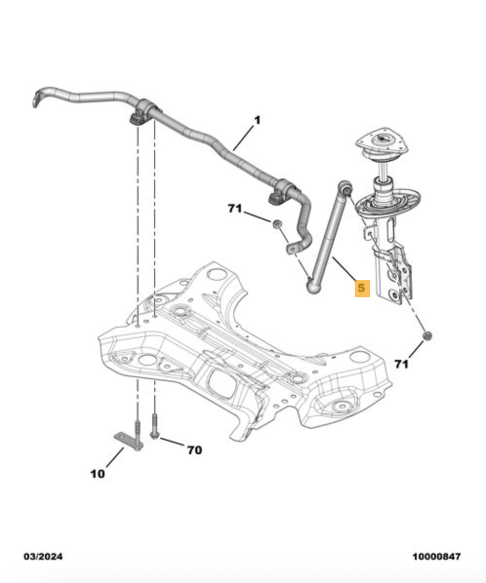 PSA Peugeot 260626 Rod/Strut, stabilizer OE: YL 003 181 80   1614281180